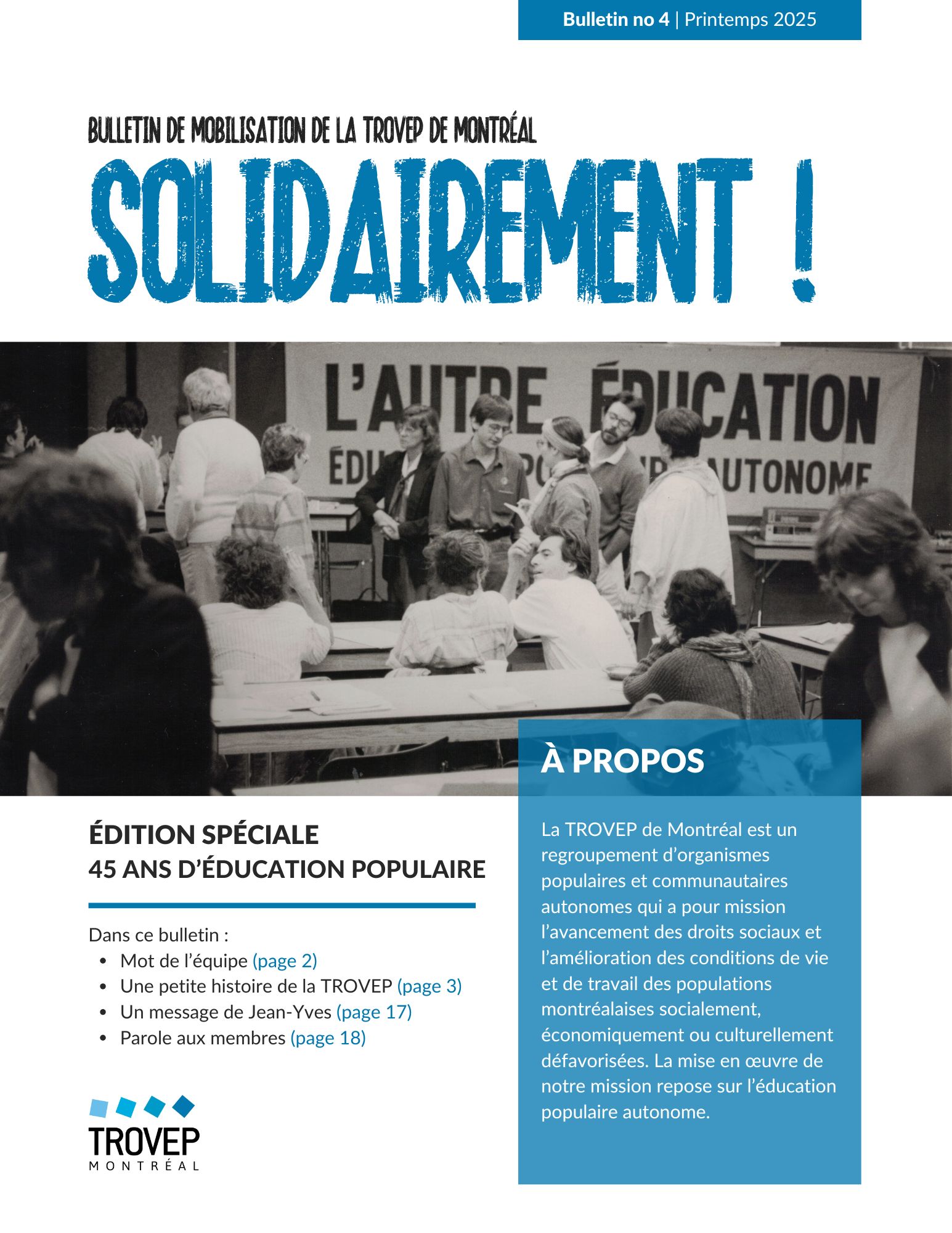 Solidairement! – 45 ans d’éducation populaire